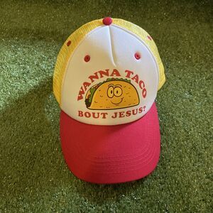 WANNA TACO Bout Jesus? Trucker Hat Tacos & Jesus Mark 16:15 Religion Christ Cap